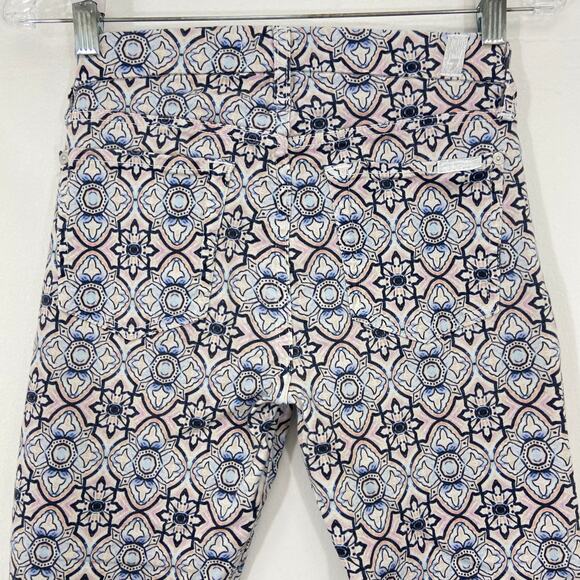 7 For All Mankind Pastel Stained Glass Print Ankle Skinny Jean - Picture 7 of 7